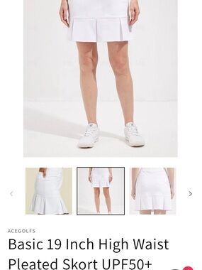 Ace golf’s Basic 19 Inch prickly blue 
High-Waist Pleated Skort